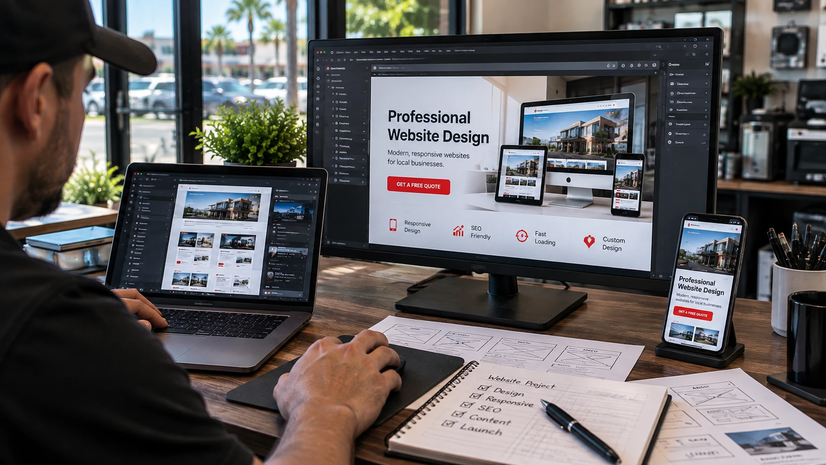 Professional website design and development displayed across desktop and mobile devices in Cocoa FL