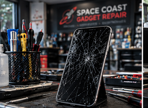 Cracked phone screen repair in Cocoa FL